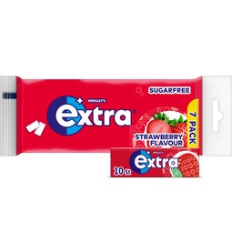 Extra Strawberry kauwgom suikervrij 7-pack image