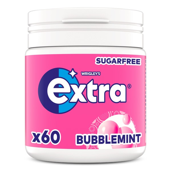 Extra Bubblemint kauwgom suikervrij pot 60st