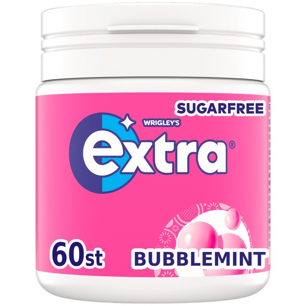 Extra Bubblemint kauwgom suikervrij pot 60st
