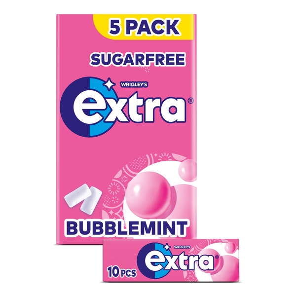 Extra Bubblemint kauwgom suikervrij 5-pack