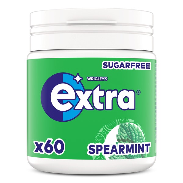 Extra Spearmint kauwgom suikervrij pot 60st
