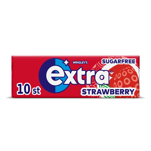 Extra Strawberry kauwgom suikervrij 10st
