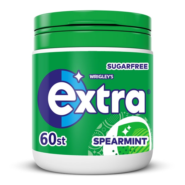Extra Spearmint kauwgom suikervrij pot 60st