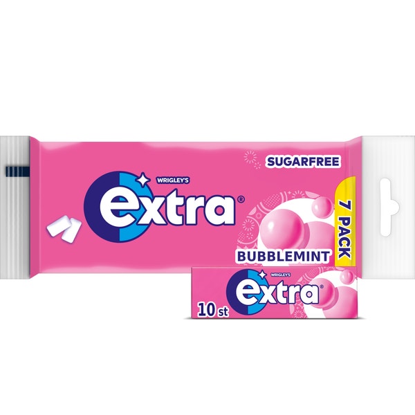 Extra Bubblemint kauwgom suikervrij 7-pack