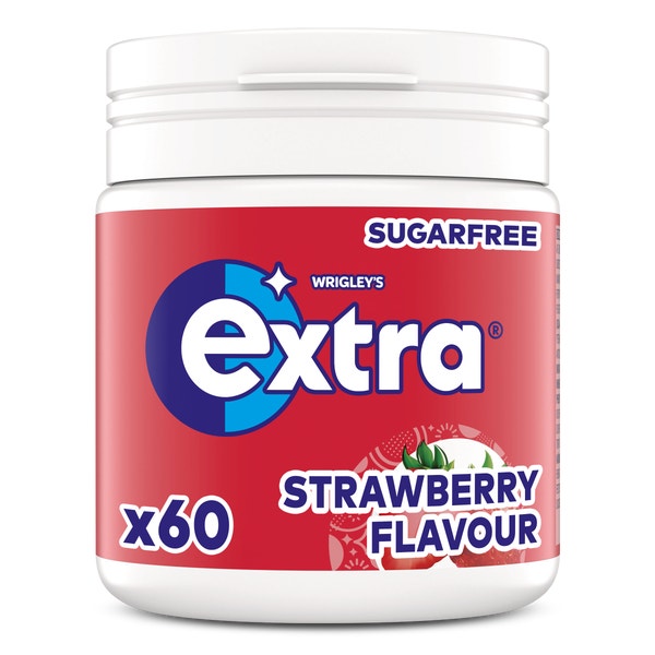 Extra Strawberry kauwgom suikervrij pot 60st