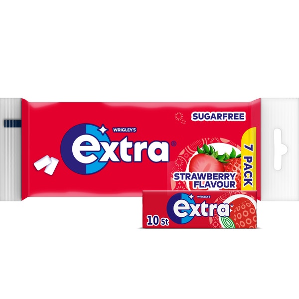 Extra Strawberry kauwgom suikervrij 7-pack