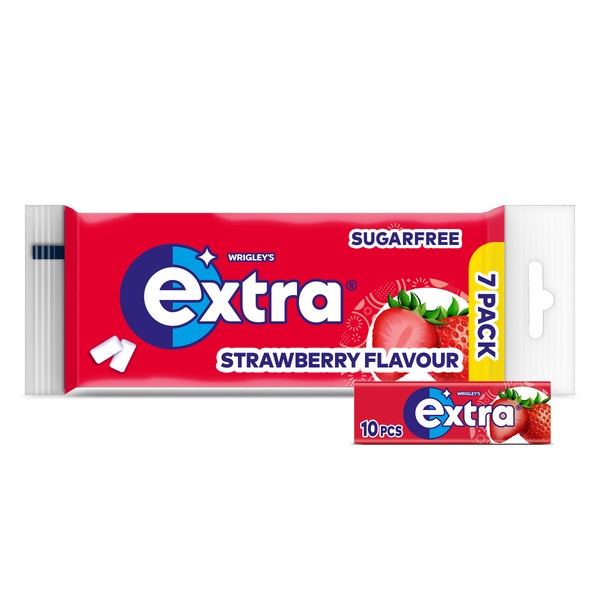 Extra Strawberry kauwgom suikervrij 7-pack