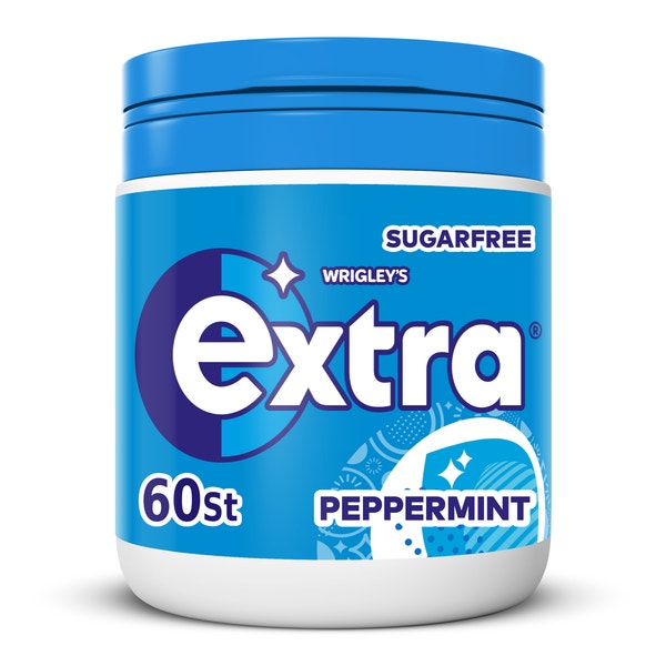 Extra Peppermint kauwgom suikervrij pot 60st